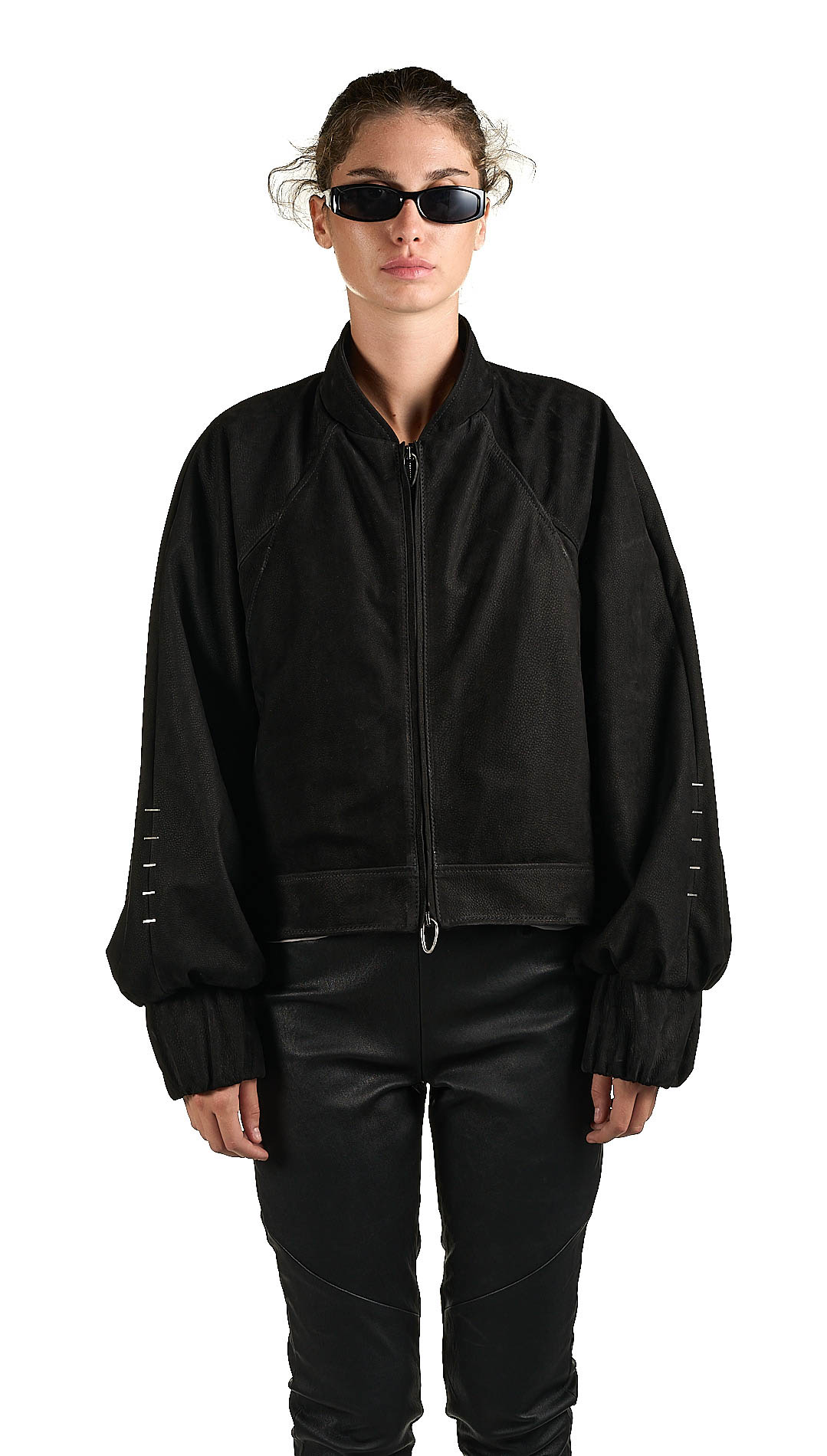 DANIELE BASTA LEATHER AND SILVER JACKET